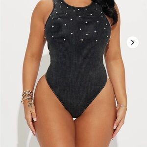 Black Studded Women's bodysuit